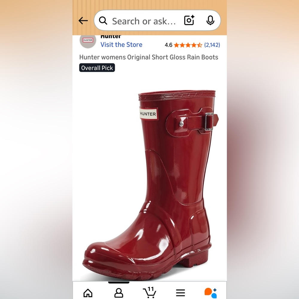 Hunter Glossy Red Rain Boots